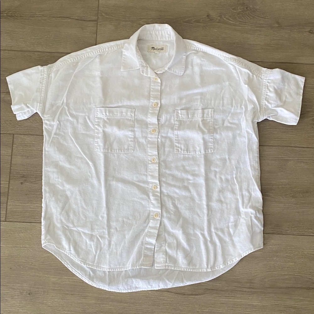 MADEWELL White Cotton Courier Shirt XXS